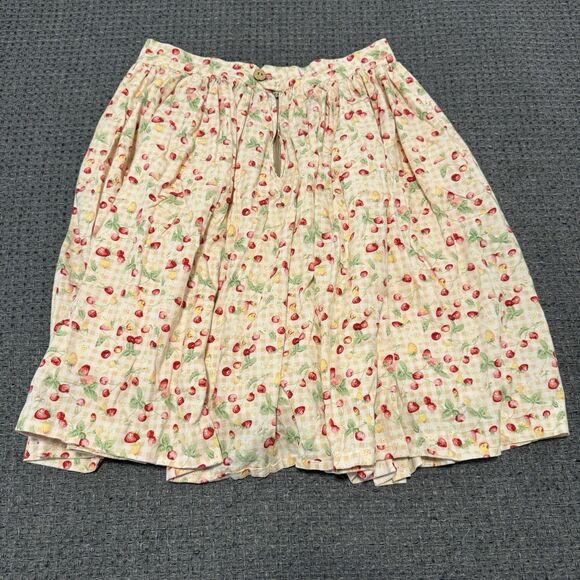 Hearts & Found Lola Skirt Cottagecore Retro Cherry Strawberry Print Small Cotton - Picture 2 of 8